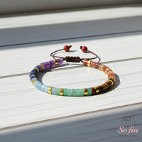 Seven Chakra Bracelet | Layering Gemstone Heishi Beaded Bracelets