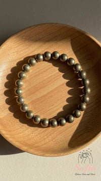 Pyrite Beaded Stretch Bracelet | Crystal Jewelry
