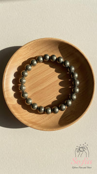 Pyrite Beaded Stretch Bracelet | Crystal Jewelry