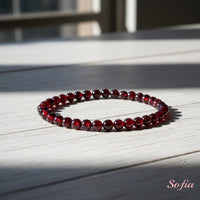 4MM Garnet Bracelet | Dainty Beaded Crystal Jewelry