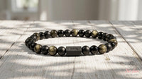 Gold Obsidian & Onyx Bracelet | Crystal Jewelry