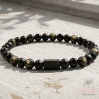 Gold Obsidian & Onyx Bracelet | Crystal Jewelry