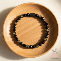 Gold Obsidian & Onyx Bracelet | Crystal Jewelry