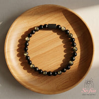 Gold Obsidian & Onyx Bracelet | Crystal Jewelry
