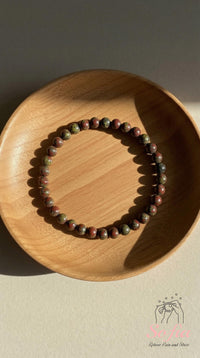 4MM Dragon Bloodstone Bracelet | Dainty Beaded Crystal Jewelry