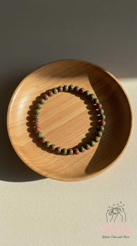 4MM Dragon Bloodstone Bracelet | Dainty Beaded Crystal Jewelry