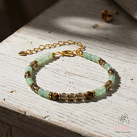 Aventurine & Smoky Quartz Bracelet | Minimalist Dainty Jewelry Stackable