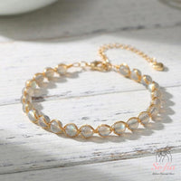 Moonstone Bracelet | Wire Wrapped Gold Jewelry