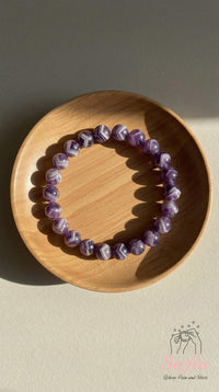 Chevron Amethyst Bracelet | Beaded Crystal Jewelry