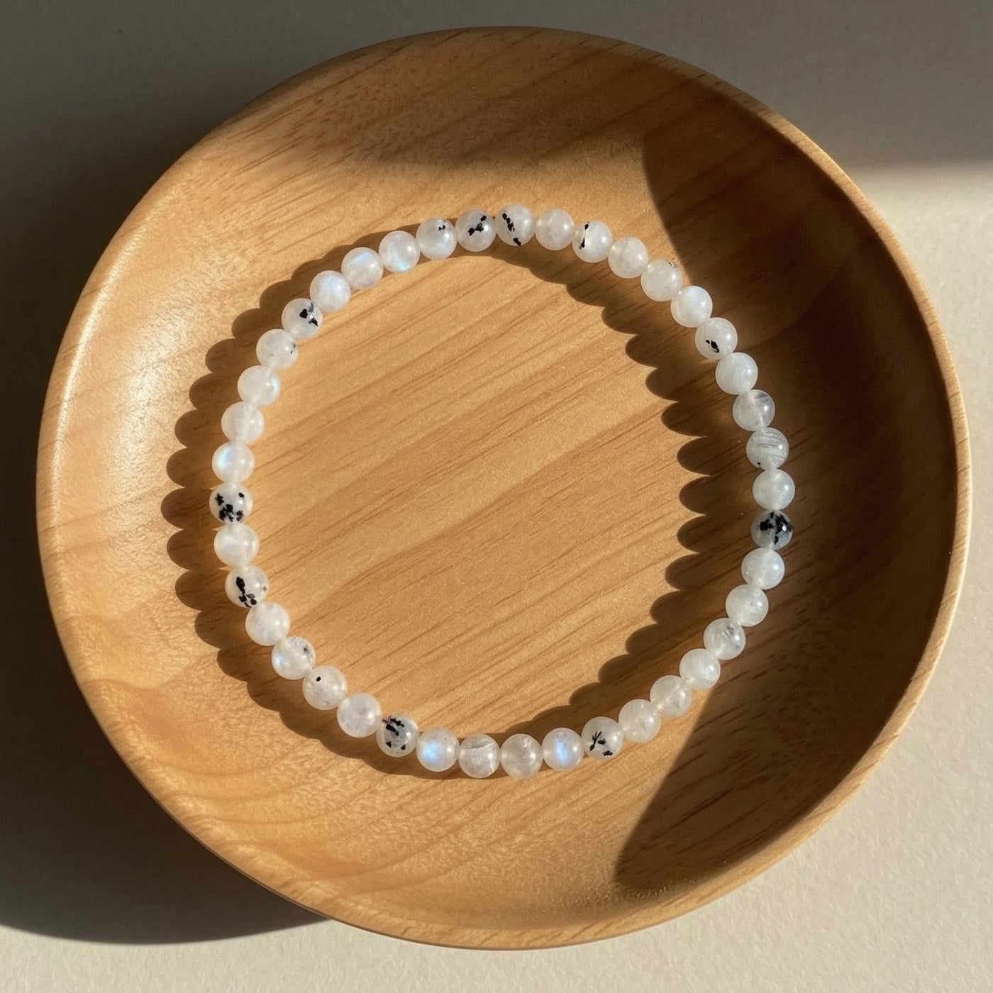 4MM Black Moonstone Bracelet | Dainty Beaded Crystal Jewelry