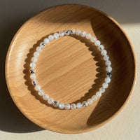 4MM Black Moonstone Bracelet | Dainty Beaded Crystal Jewelry
