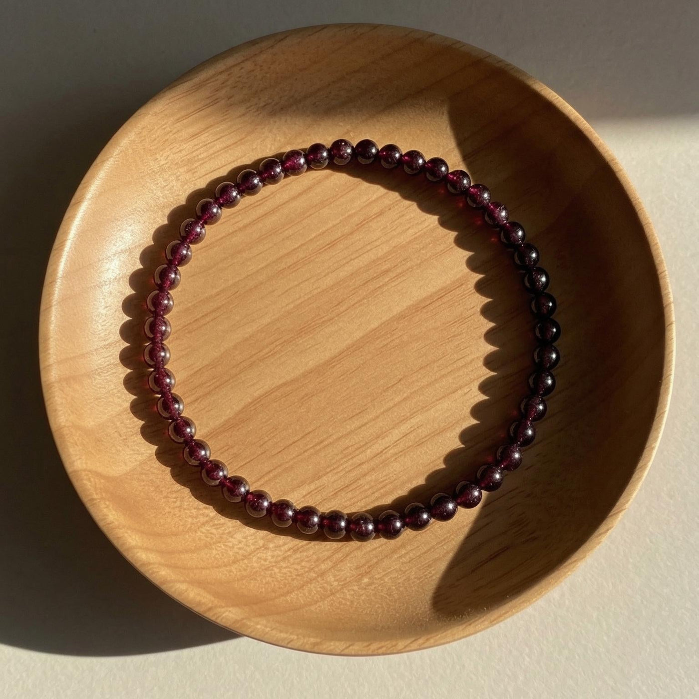 4MM Garnet Bracelet | Dainty Beaded Crystal Jewelry