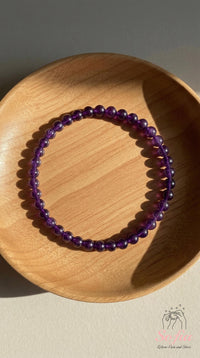 4MM Amethyst Bracelet | Dainty Beaded Crystal Jewelry