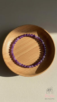 4MM Amethyst Bracelet | Dainty Beaded Crystal Jewelry