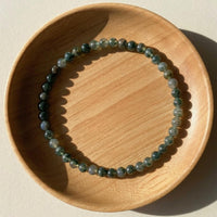 4MM Moss Agate Bracelet | Dainty Beaded Crystal Jewelry