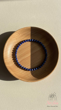 4MM Lapis Lazuli Bracelet | Dainty Beaded Crystal Jewelry