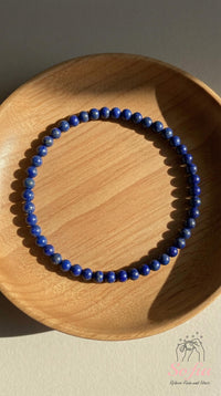 4MM Lapis Lazuli Bracelet | Dainty Beaded Crystal Jewelry