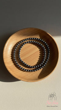 4MM Hematite Bracelet | Dainty Beaded Crystal Jewelry