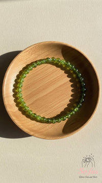 4MM Peridot Bracelet | Dainty Beaded Crystal Jewelry