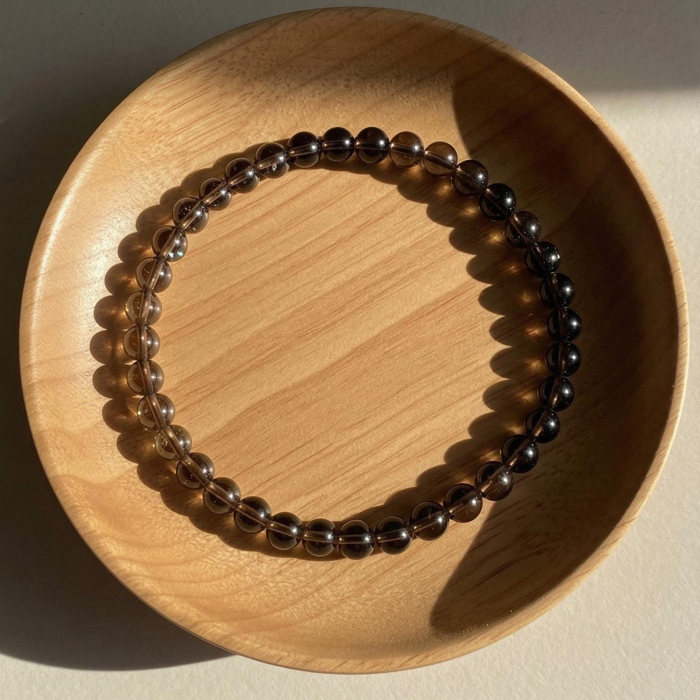 4MM Smoky Quartz Bracelet | Dainty Beaded Crystal Jewelry