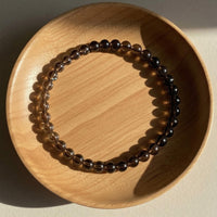 4MM Smoky Quartz Bracelet | Dainty Beaded Crystal Jewelry