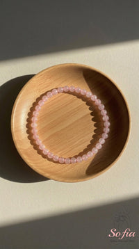 4MM Rose Quartz Bracelet | Dainty Beaded Crystal Jewelry