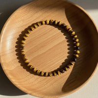 4MM Tigers Eye Bracelet | Dainty Beaded Crystal Jewelry