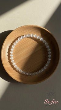 4MM Selenite Bracelet | Dainty Beaded Crystal Jewelry