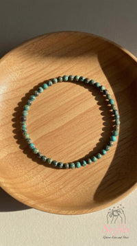 4MM Turquoise Bracelet | Dainty Beaded Crystal Jewelry