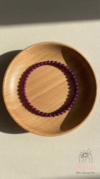4MM Ruby Bracelet | Dainty Beaded Crystal Jewelry