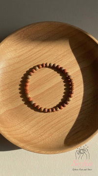 4MM Red Creek Jasper Bracelet | Dainty Beaded Crystal Jewelry