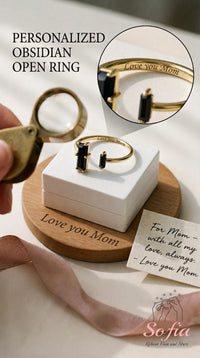 Obsidian Open Ring | Protective Crystal Rings - Personalized Available