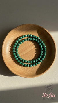6 mm Malachit Armband | Zierlicher Perlen-Kristallschmuck