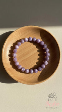 Lepidolite Beaded Bracelet | Crystal Jewelry