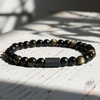 Gold Obsidian & Onyx Bracelet | Crystal Jewelry