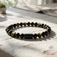 Gold Obsidian & Onyx Bracelet | Crystal Jewelry