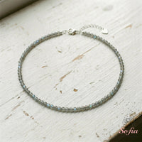 Labradorite Choker | Minimalist Dainty Crystal Beaded Necklace