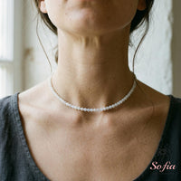 Moonstone Choker | Minimalist Dainty Crystal Beaded Necklace