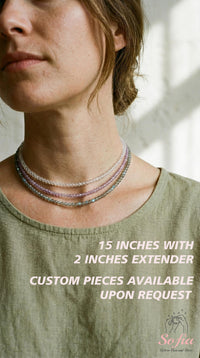Sapphire Choker | Minimalist Dainty Crystal Beaded Necklace