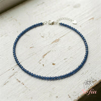 Sapphire Choker | Minimalist Dainty Crystal Beaded Necklace