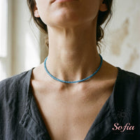 Apatite Choker | Minimalist Dainty Crystal Beaded Necklace
