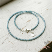 Larimar Choker | Minimalist Dainty Crystal Beaded Necklace