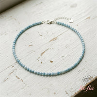 Larimar Choker | Minimalist Dainty Crystal Beaded Necklace