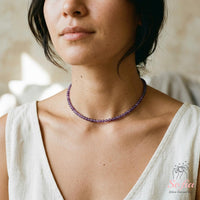Amethyst Choker | 3MM Polished Beads Summer Styling Accessories