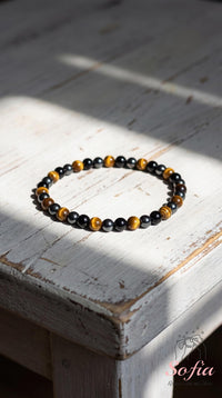 4MM Triple Protection Bracelet | Tigers Eye Obsidian Hematite Beaded Jewelry