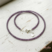 Amethyst Choker | Minimalist Dainty Crystal Beaded Necklace