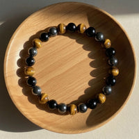 Triple Protection Bracelet | Hematite & Obsidian & Tigers eye Bracelet