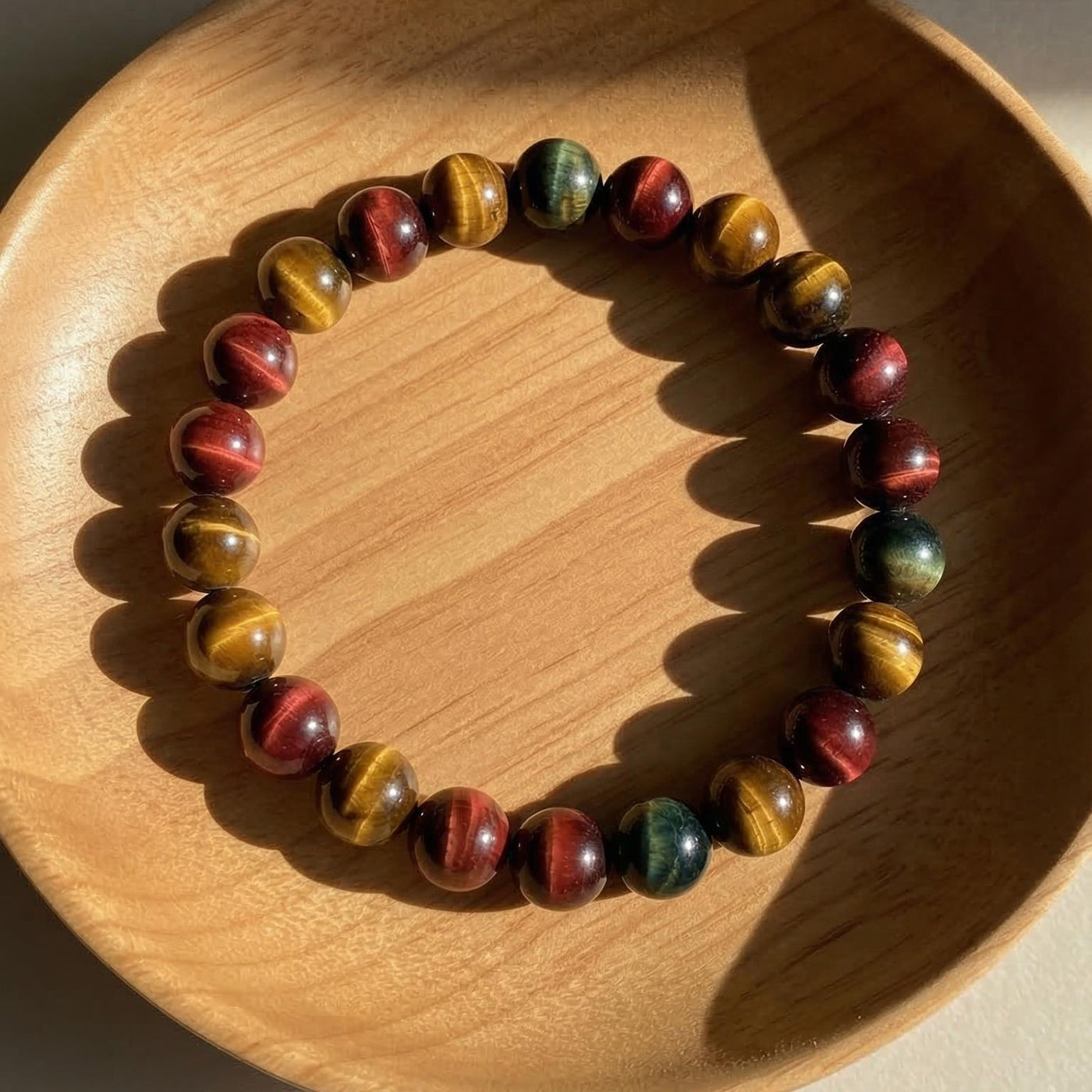 Rainbow Tigers Eye Stretch Bracelet | Beaded Boho Crystal Jewelry