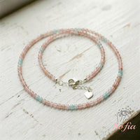 Morganite Choker | Minimalist Dainty Crystal Beaded Necklace