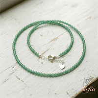 Green Aventurine Choker | Minimalist Dainty Crystal Beaded Necklace